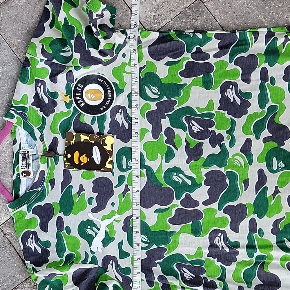 BAPE X Puma ABC Camo FC T-shirt Sz M A Bathing Ape - Picture 9 of 10